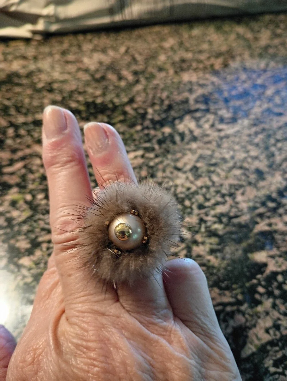 Louis Vuitton Pearl And Mink Ring